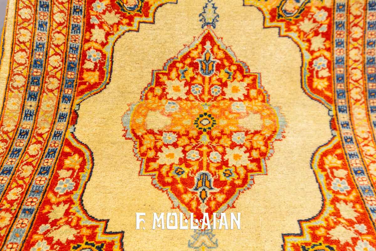 Tappeto Antico Classico Color Beige Tabriz Hagi Gialili n°:362048
